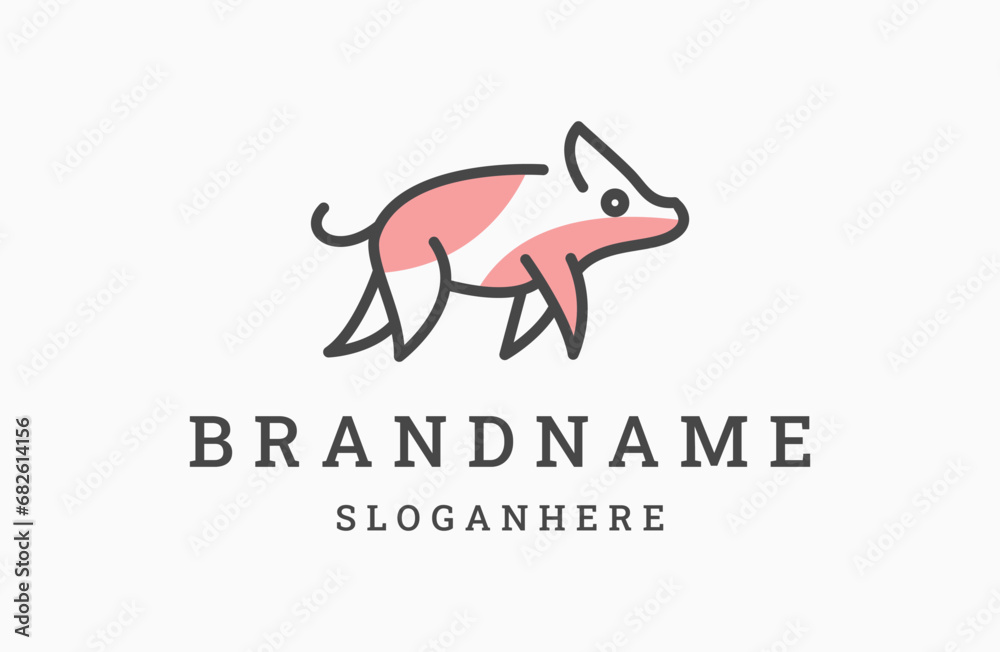Creative pig logo design vector