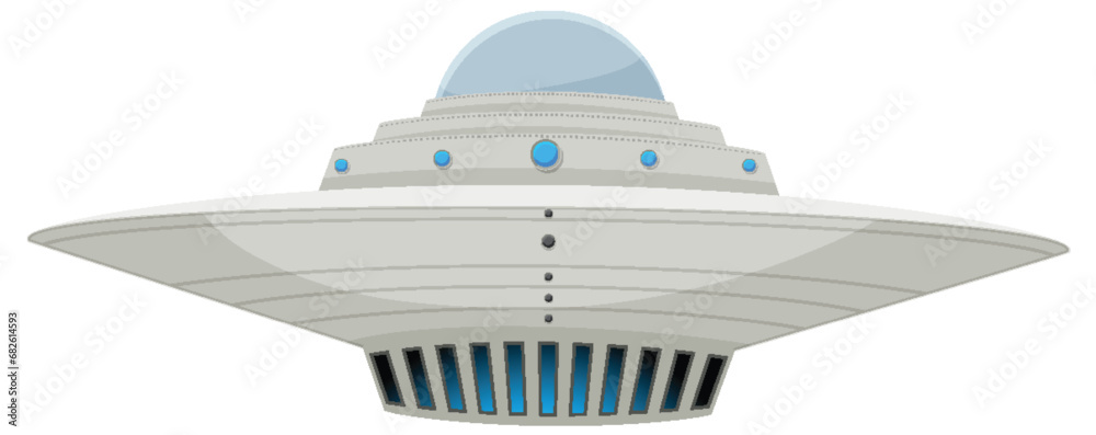 Isolated UFO UAP Cartoon from a Side Angle Isolated UFO UAP Cartoon from a Side Angle