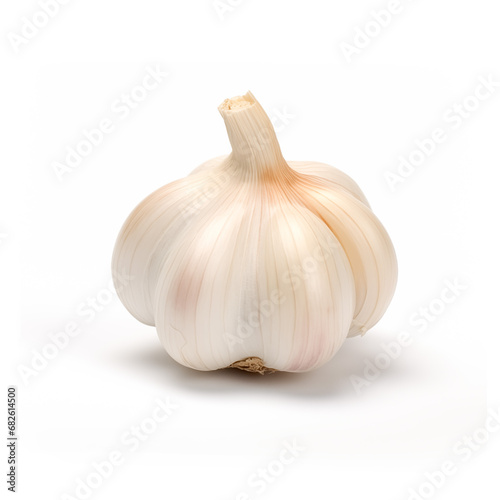 Bulb of Garlic, isolated on white background, close-up