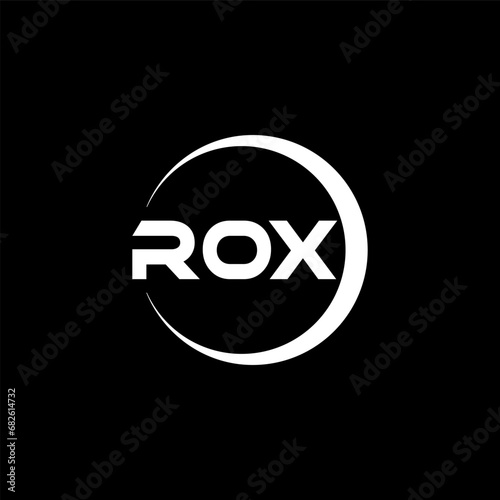 ROX letter logo design with black background in illustrator  cube logo  vector logo  modern alphabet font overlap style. calligraphy designs for logo  Poster  Invitation  etc.