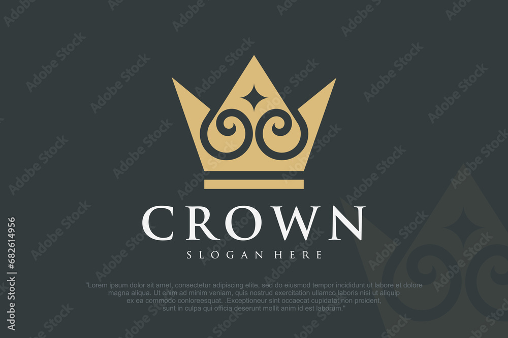 Crown Logo design Vector Template. Royal,King Queen luxury symbol ...