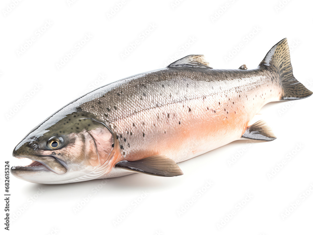 Salmon isolated on white background.. Salmon isolated on white background..