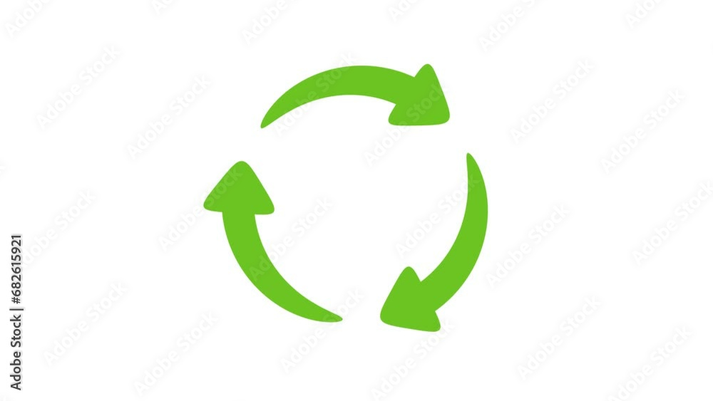 The green arrow repeats in a circle. The concept of recycling waste to save the world The green arrow repeats in a circle. The concept of recycling waste to save the world