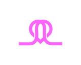 M with love icon monogram logo template vector