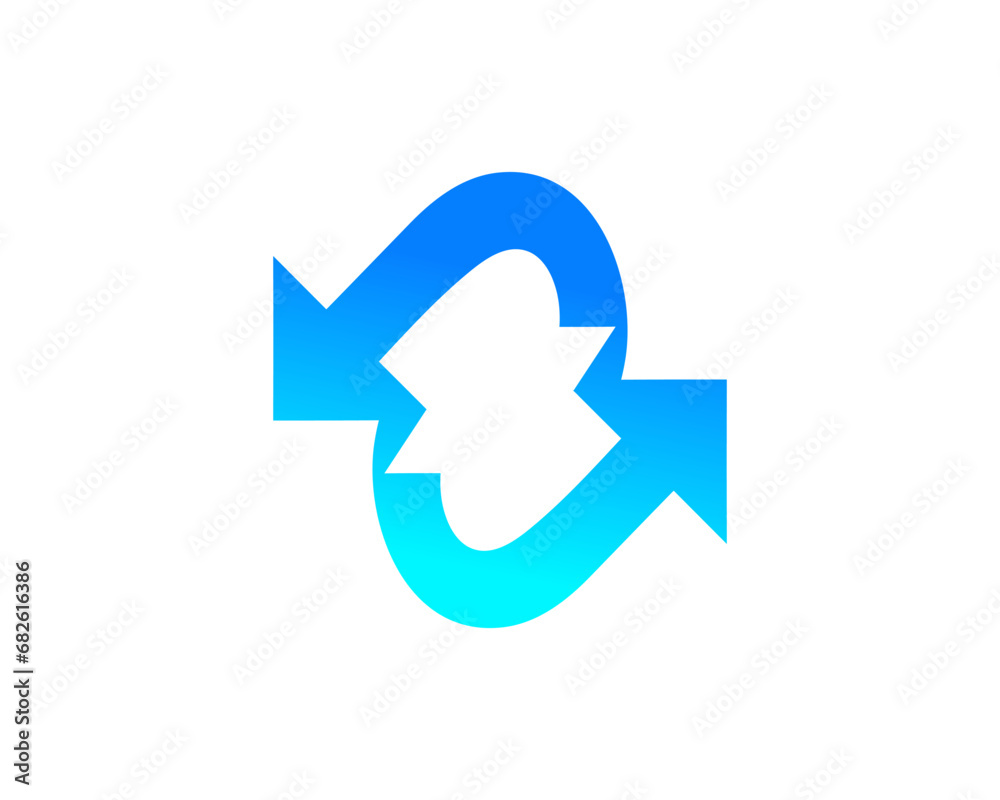 Letter SB with arrow marketing modern logo design template