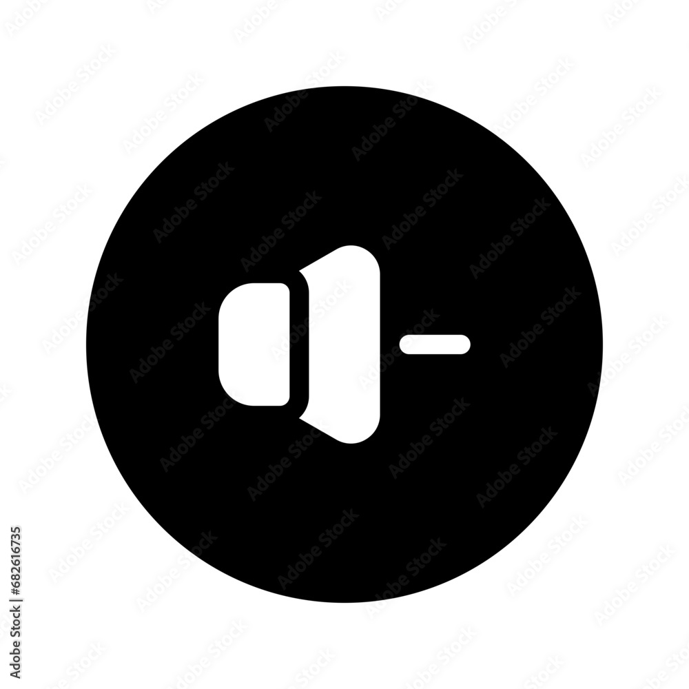 volume down glyph circular icon volume down glyph circular icon