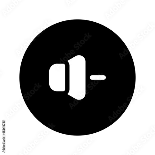 volume down glyph circular icon