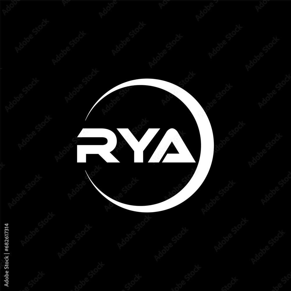 RYA letter logo design with black background in illustrator, cube logo, vector logo, modern alphabet font overlap style. calligraphy designs for logo, Poster, Invitation, etc. RYA letter logo design with black background in illustrator, cube logo, vector logo, modern alphabet font overlap style. calligraphy designs for logo, Poster, Invitation, etc.