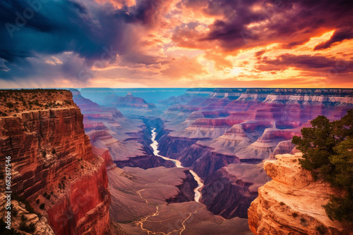 beautiful view of the Grand Canyon in America 