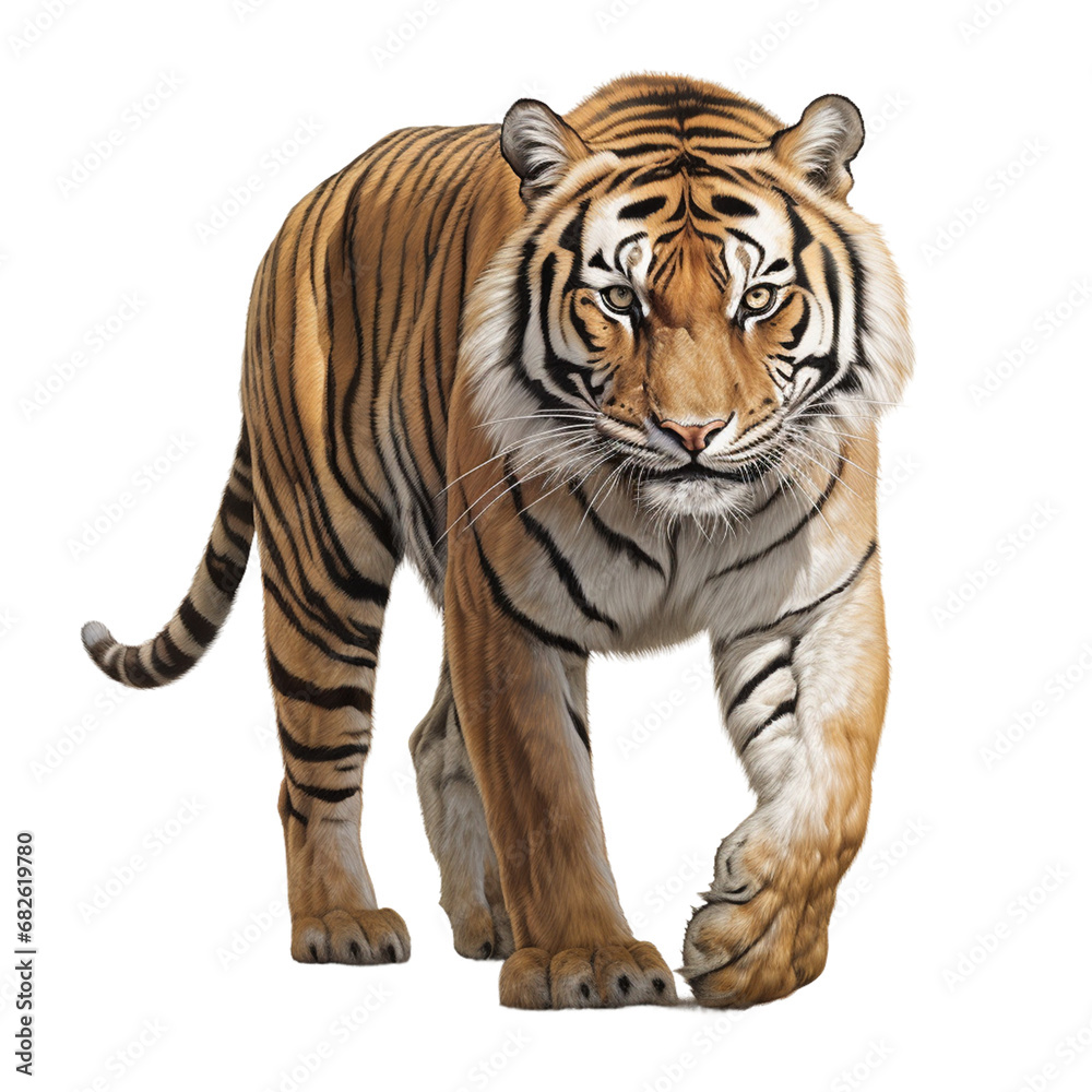 Naklejka premium トラ(白背景,背景無し,切り抜き)