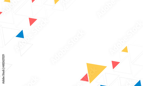 Abstract liquid shape red blue yellow black and white template Geometric triangle shape color vector background