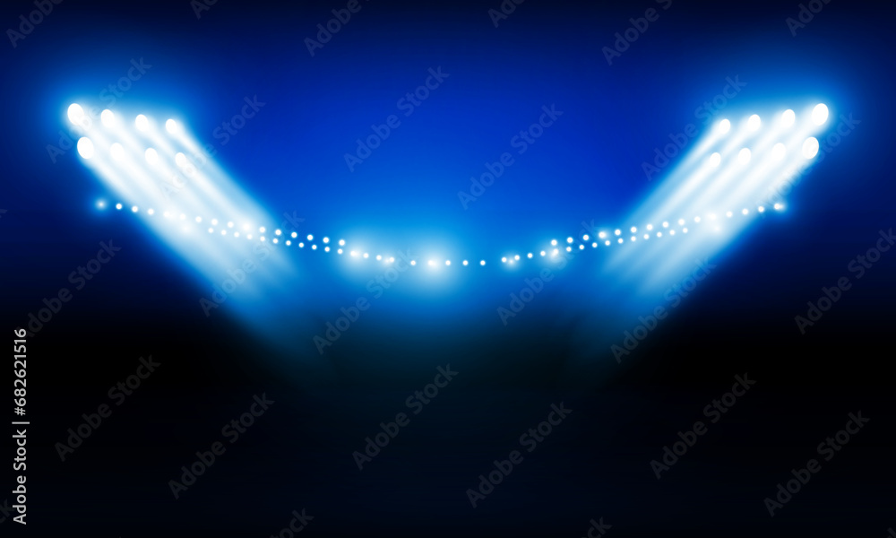Bright stadium arena lights vector design.