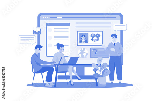 International Business Meeting Illustration concept on white background