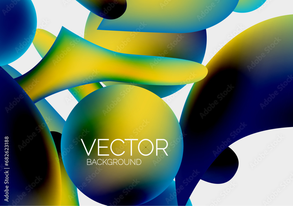 Fototapeta premium Abstract liquid bubble background. Liquid gradients