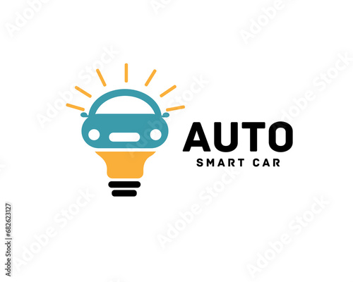 Smart auto car innovation logo design template illustration inspiration