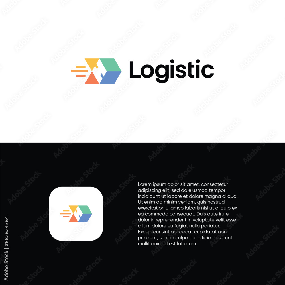 Logistics logo, express delivery logo design vector