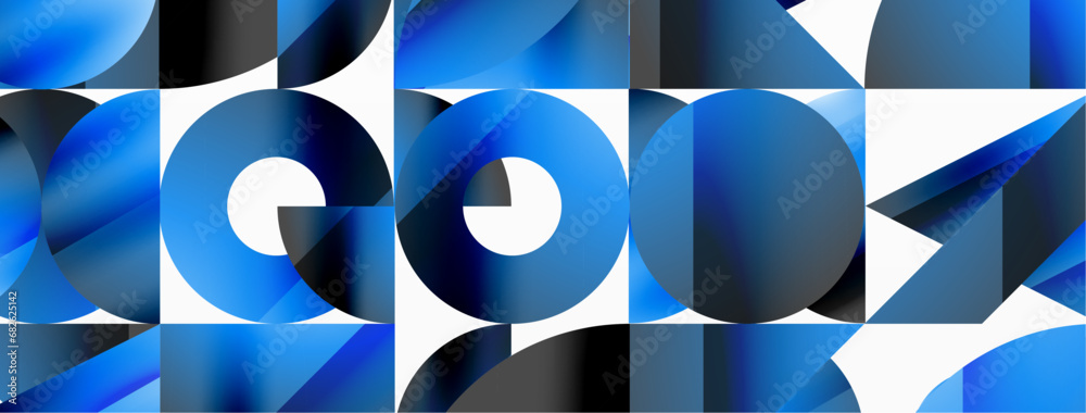 Amalgamation of geometric forms on minimalist abstract canvas, providing versatility and visual allure for digital designs, presentations, website banners, social media posts