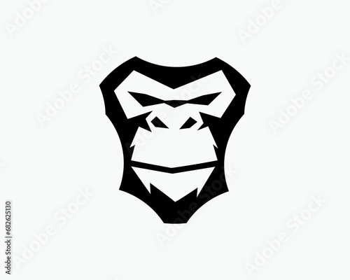 gorilla king kong face logo design template illustration inspiration