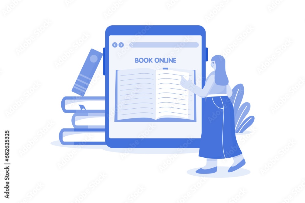 Online Book Reading accessing books and literature through digital platforms.