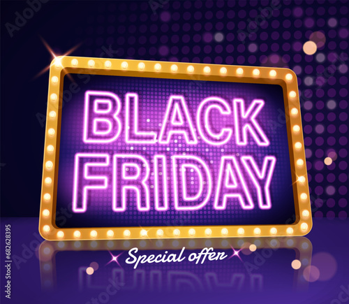 3D modern Black Friday banner