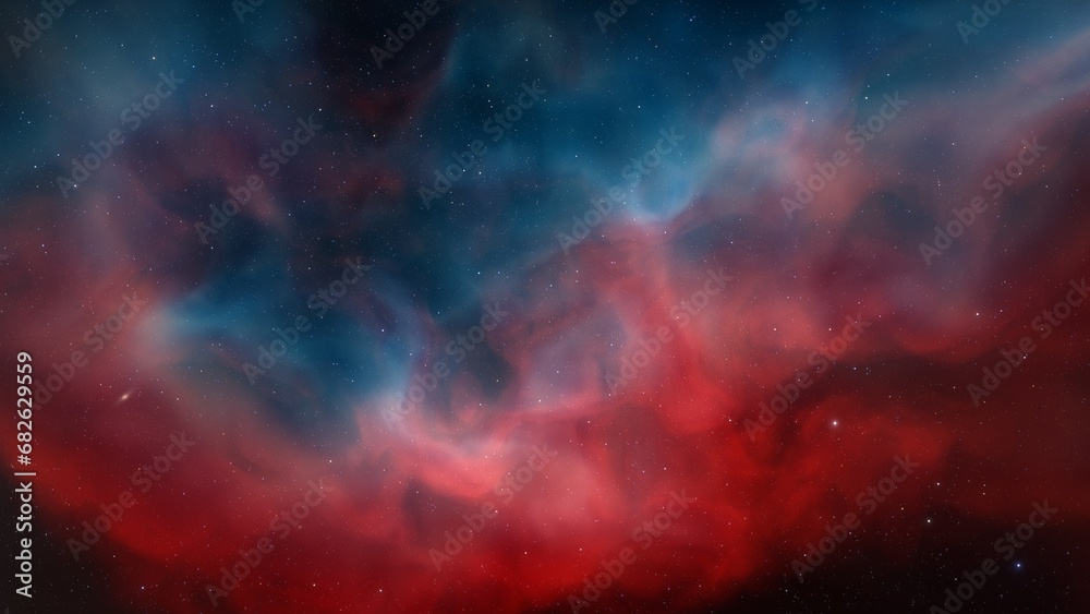 nebula gas cloud in deep outer space, science fiction illustration, colorful space background with stars 3d render
