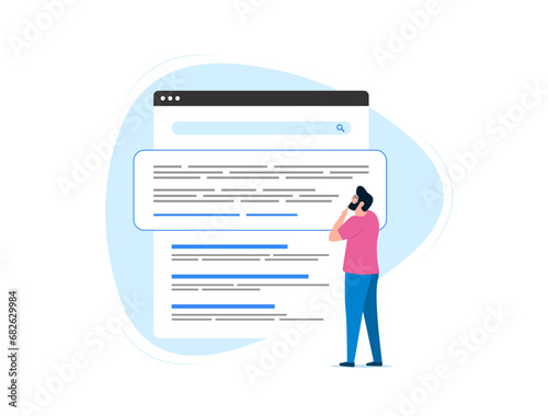 SEO for Zero-Click Searches - optimize website for search engine results page. Vector illustration isolated on white background with icons. SGE - Search Generative Experience concept