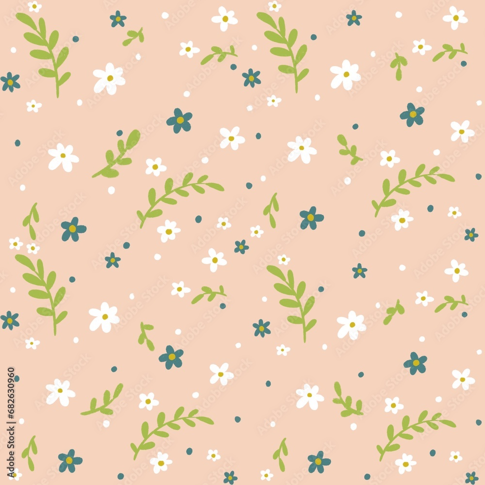 Floral seamless pattern design for card, fabric, shirt or decoration