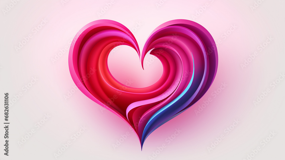 Heart shape symbol for Valentines Day, AI Generative.