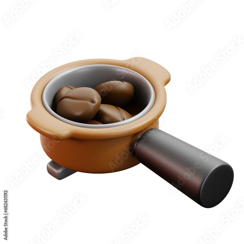 Coffee Protafilter 3d illustation photo