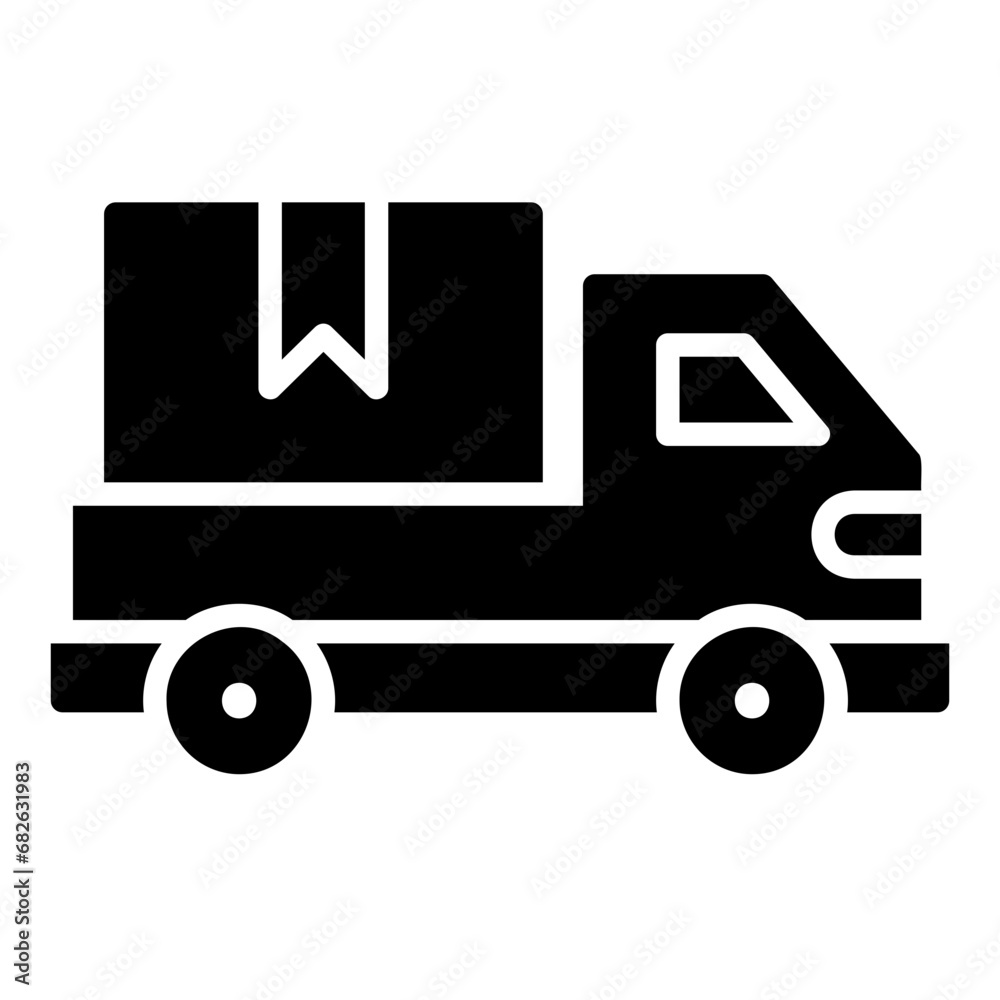 delivery truck glyph icon delivery truck glyph icon