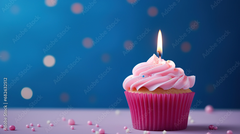 birthday cupcake with candle