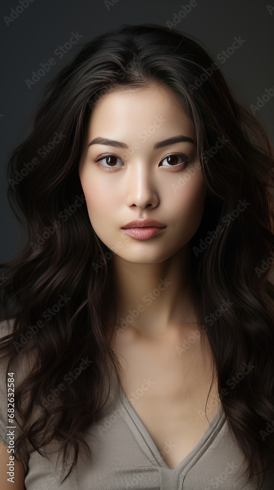gorgeous Japanese women on a white backdrop. Generative Ai. gorgeous Japanese women on a white backdrop. Generative Ai.