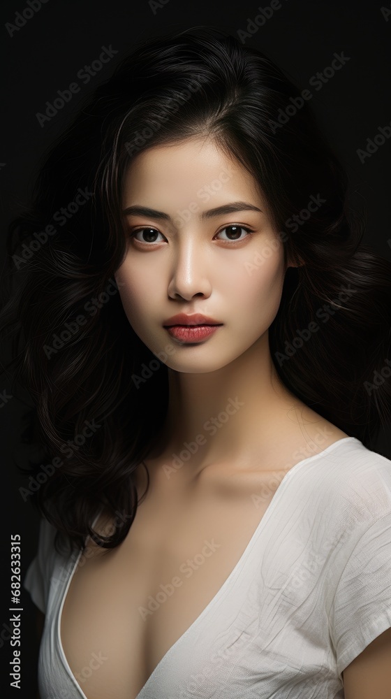 gorgeous Japanese women on a white backdrop. Generative Ai. gorgeous Japanese women on a white backdrop. Generative Ai.