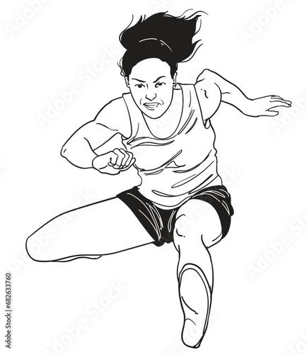 hand drawn athletic sport vector illustration