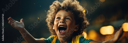 A Brazilian youngster having fun. Generative Ai. photo