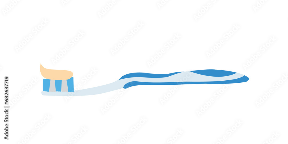 Dental concept. Toothbrush with toothpaste isolated. Flat design, care health, hygiene healthy Dental concept. Toothbrush with toothpaste isolated. Flat design, care health, hygiene healthy