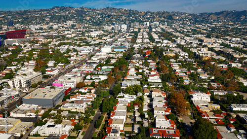 Flight over West Hollywood - Los Angeles Drone footage - aerial photography