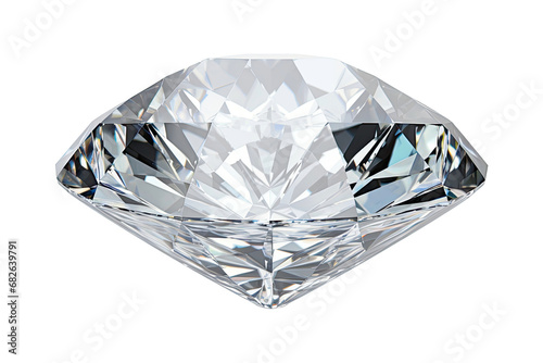 A beautiful sparkling diamond on a light reflective surface