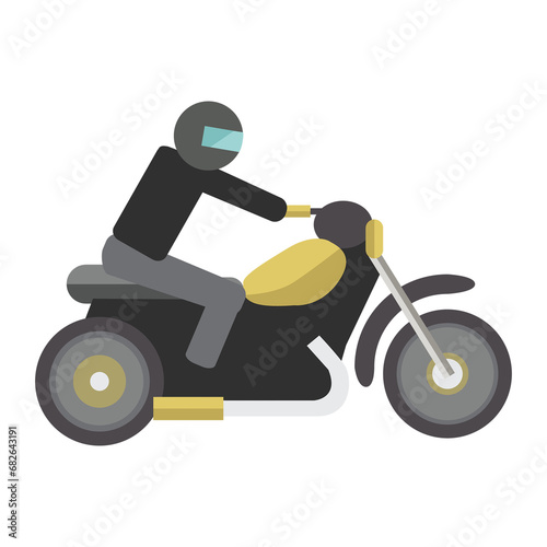 Digital png illustration of man on motorbike on transparent background