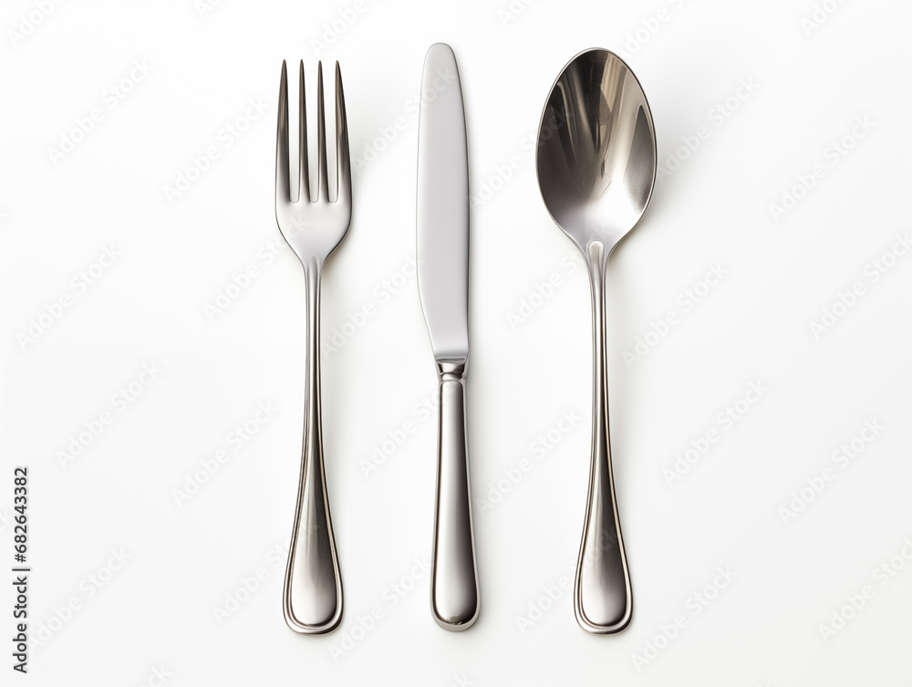 Image of metal cutlery set, durable, not harmful to health, does not create pollution.