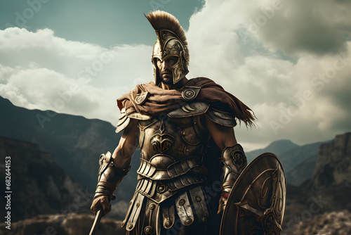 spartan warrior in armor