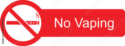 Digital png illustration of no vaping text on red ban sign transparent background