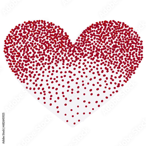 Red heart with dot