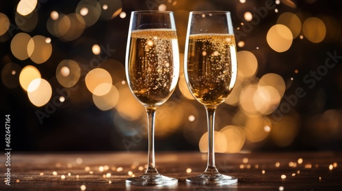Celebration toast with champagne.New Year s cards.