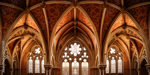 Medieval interior architecture,Exploring the Intricate Medieval Interior Architecture with Captivating Details 
 photo