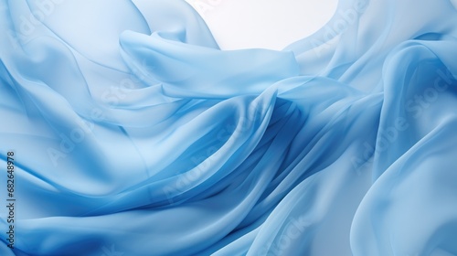 3d Floating blue fabric photo
