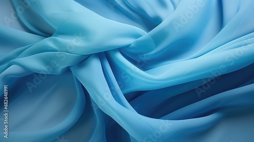 3d Floating blue fabric