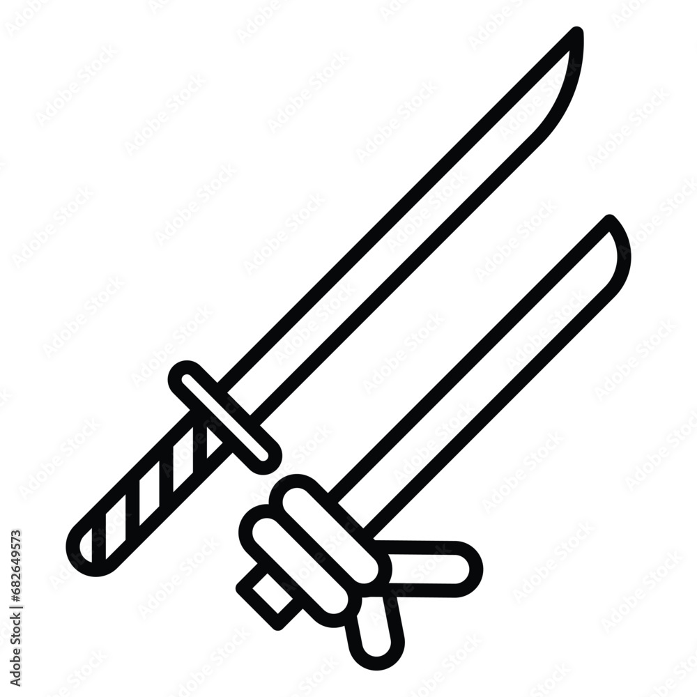 Katana sword icon vector on trendy design Katana sword icon vector on trendy design