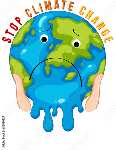 Human Hand Holding Melting Earth