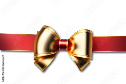 red ribbon and bow Isolated on a transparent background. For decorating and decorating gift boxes, Christmas, Valentine's Day.